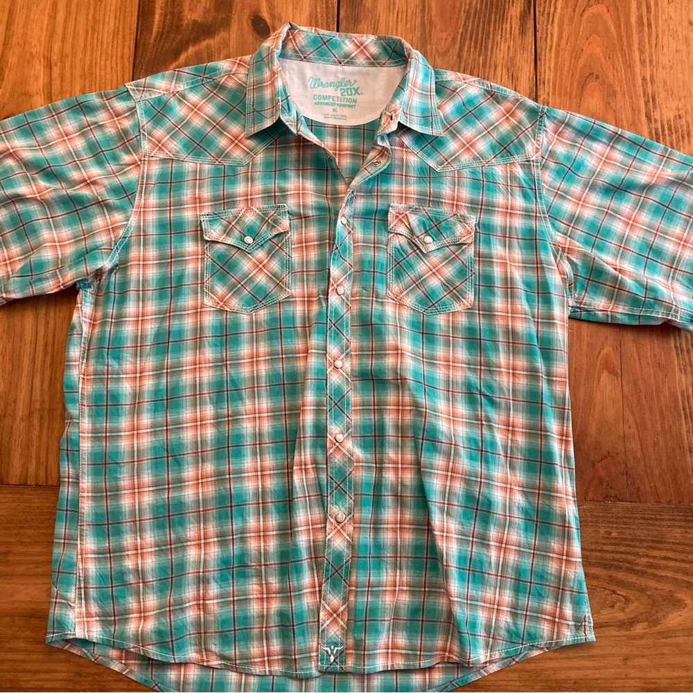 Wrangler 20X Competition Advanced Comfort Plaid Pearl Snap Shirt